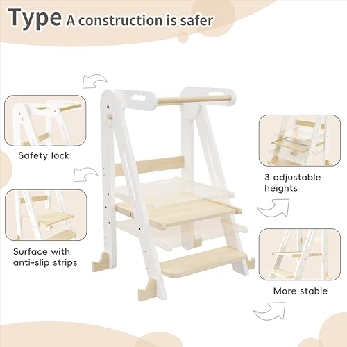 40% Off Kids Kitchen Step Stool – Foldable Toddler Tower - Image 5