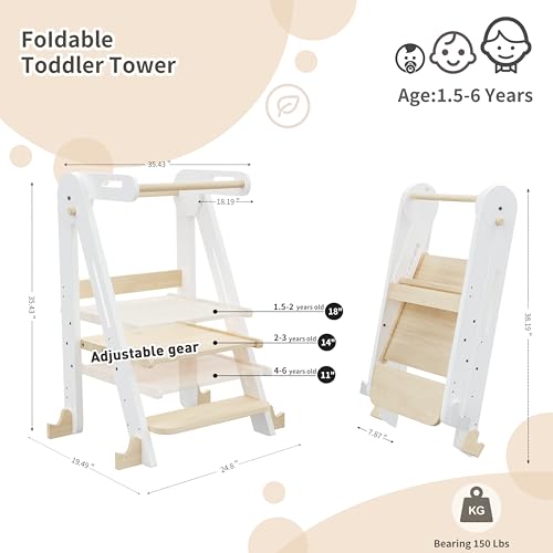 40% Off Kids Kitchen Step Stool – Foldable Toddler Tower - Image 6