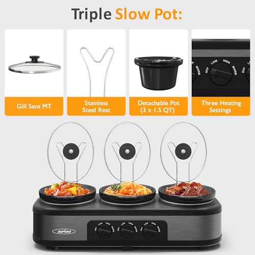 Save 45% on Sunvivi Triple Slow Cooker Buffet Set - Image 5