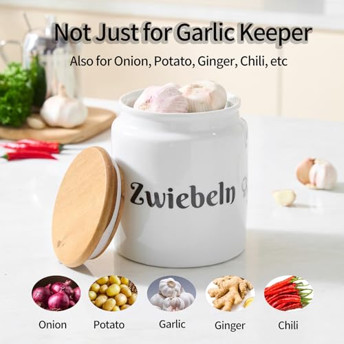 50% Off Large Ceramic Garlic Keeper for Kitchen - Image 5