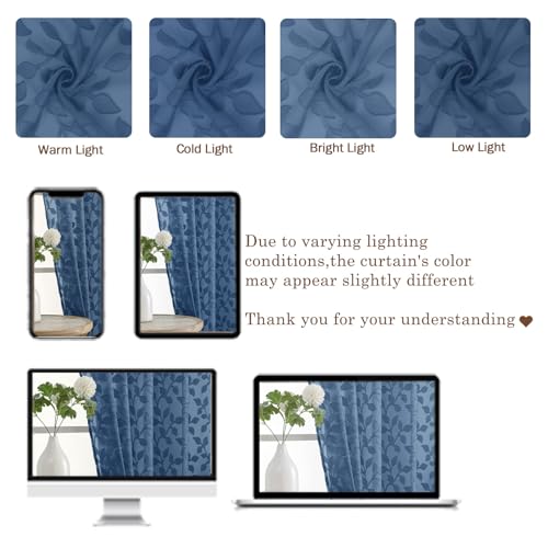 50% Off Chyhomenyc Dusty Blue Sheer Curtains 84 Inch - Image 4