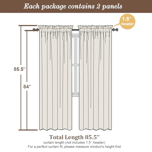 50% Off Chyhomenyc Dusty Blue Sheer Curtains 84 Inch - Image 5