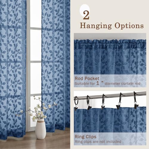 50% Off Chyhomenyc Dusty Blue Sheer Curtains 84 Inch - Image 6