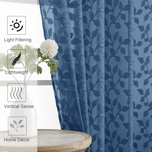 50% Off Chyhomenyc Dusty Blue Sheer Curtains 84 Inch - Image 7