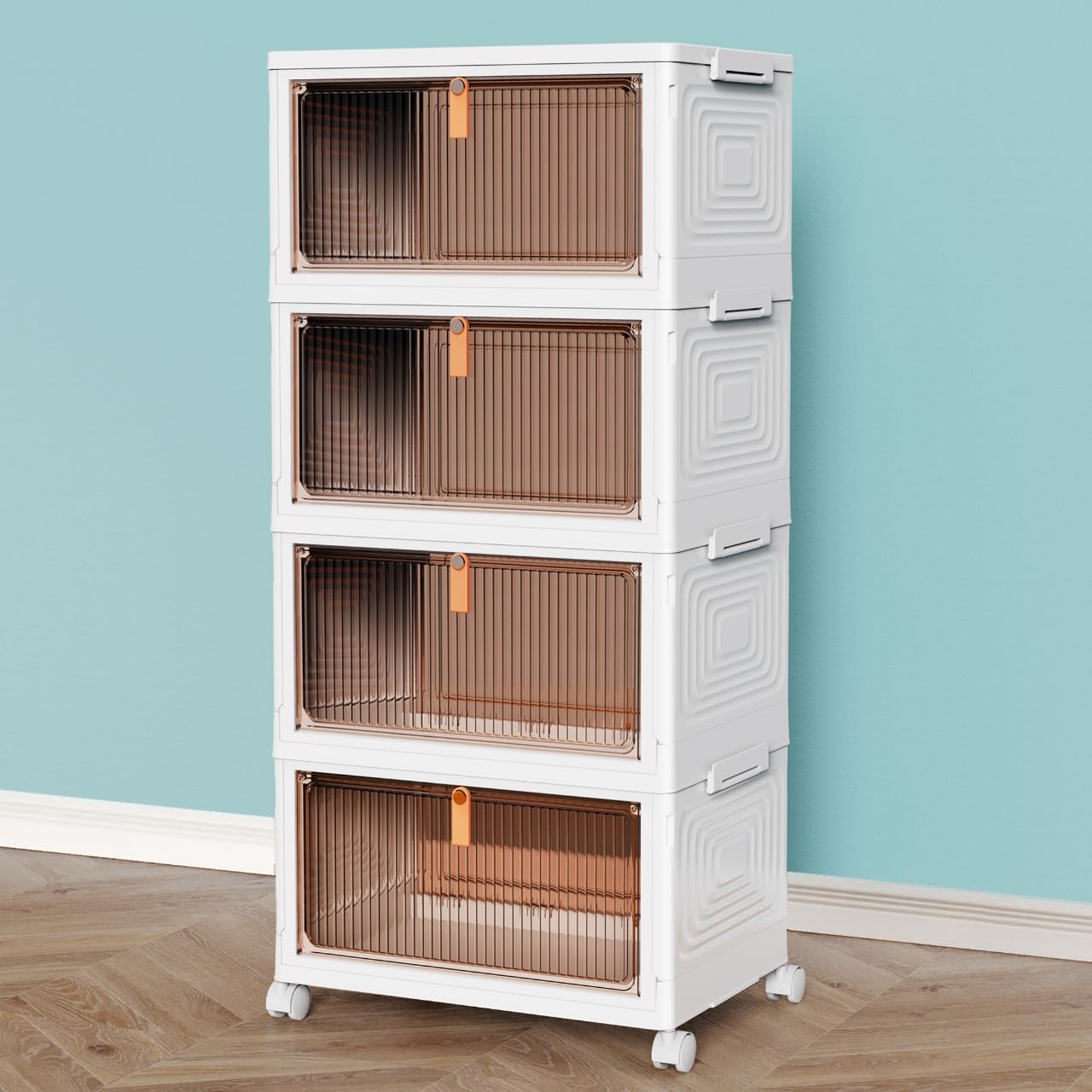 38% Off CTSNSLH 4-Tier Stackable Storage Bins with Wheels - Image 1