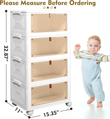 38% Off CTSNSLH 4-Tier Stackable Storage Bins with Wheels - Image 3