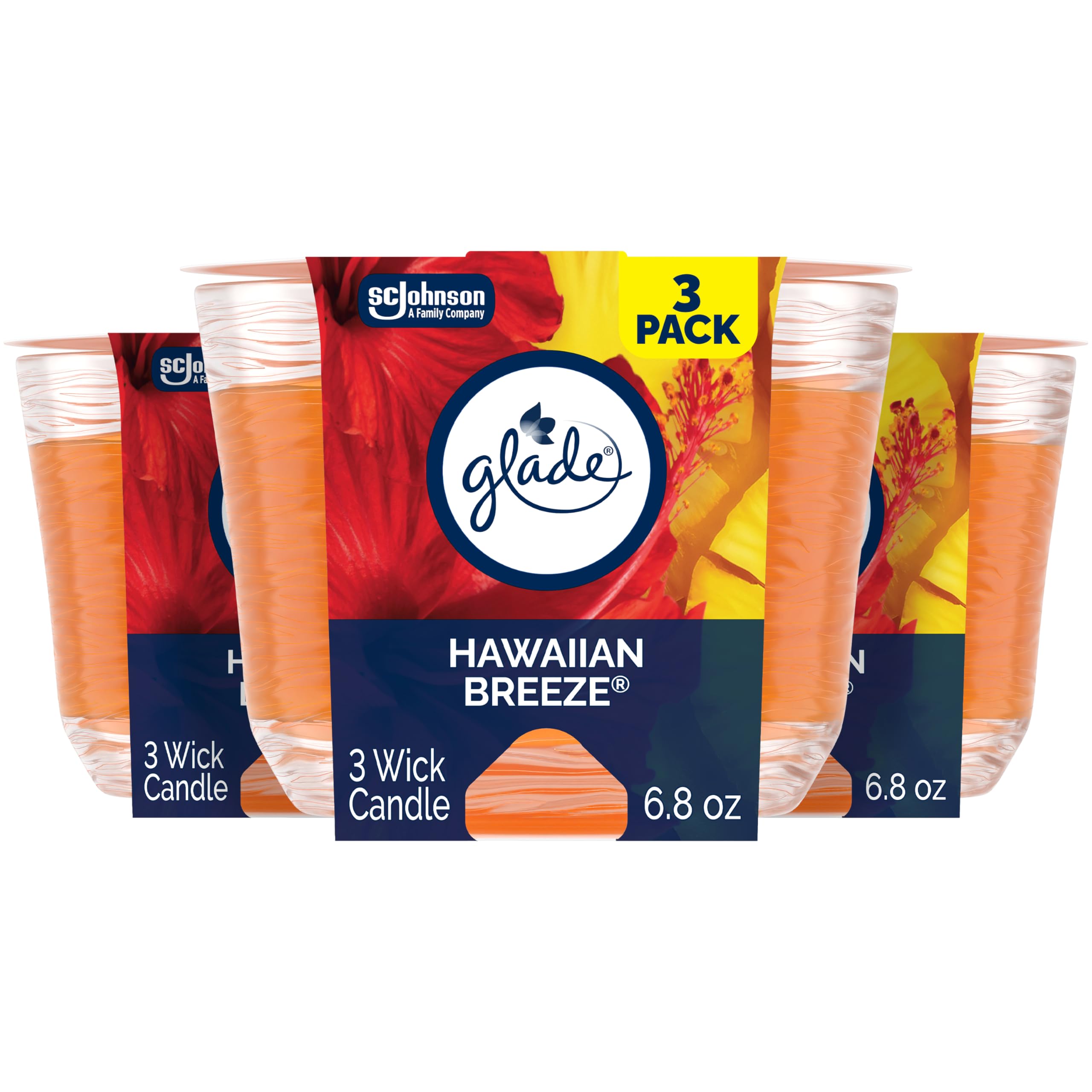 52% Off Glade Hawaiian Breeze 3-Wick Candle 6.8 oz 3-Pack - Image 1