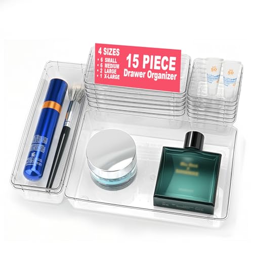 80% Off 15-Piece Clear Drawer Organizer Set - Image 2