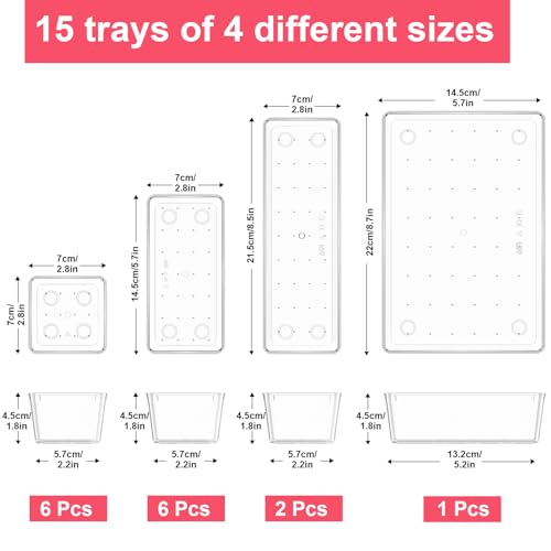 80% Off 15-Piece Clear Drawer Organizer Set - Image 3