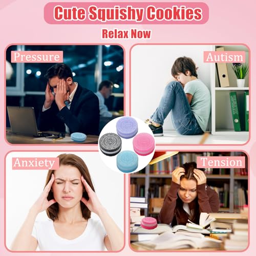 Kawaii Squishy Cookie Pack 4-Pack Ultra-Soft Fidget Toy Deal - Image 6