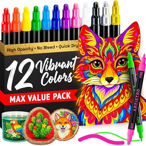34% Off ARTISTRO 12-Piece Dual-Tip Acrylic Paint Markers - Image 2