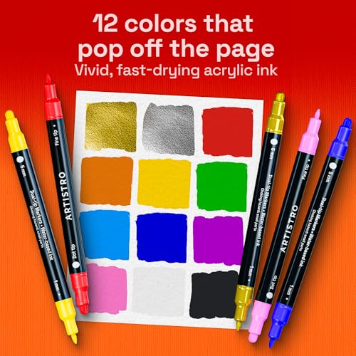34% Off ARTISTRO 12-Piece Dual-Tip Acrylic Paint Markers - Image 3