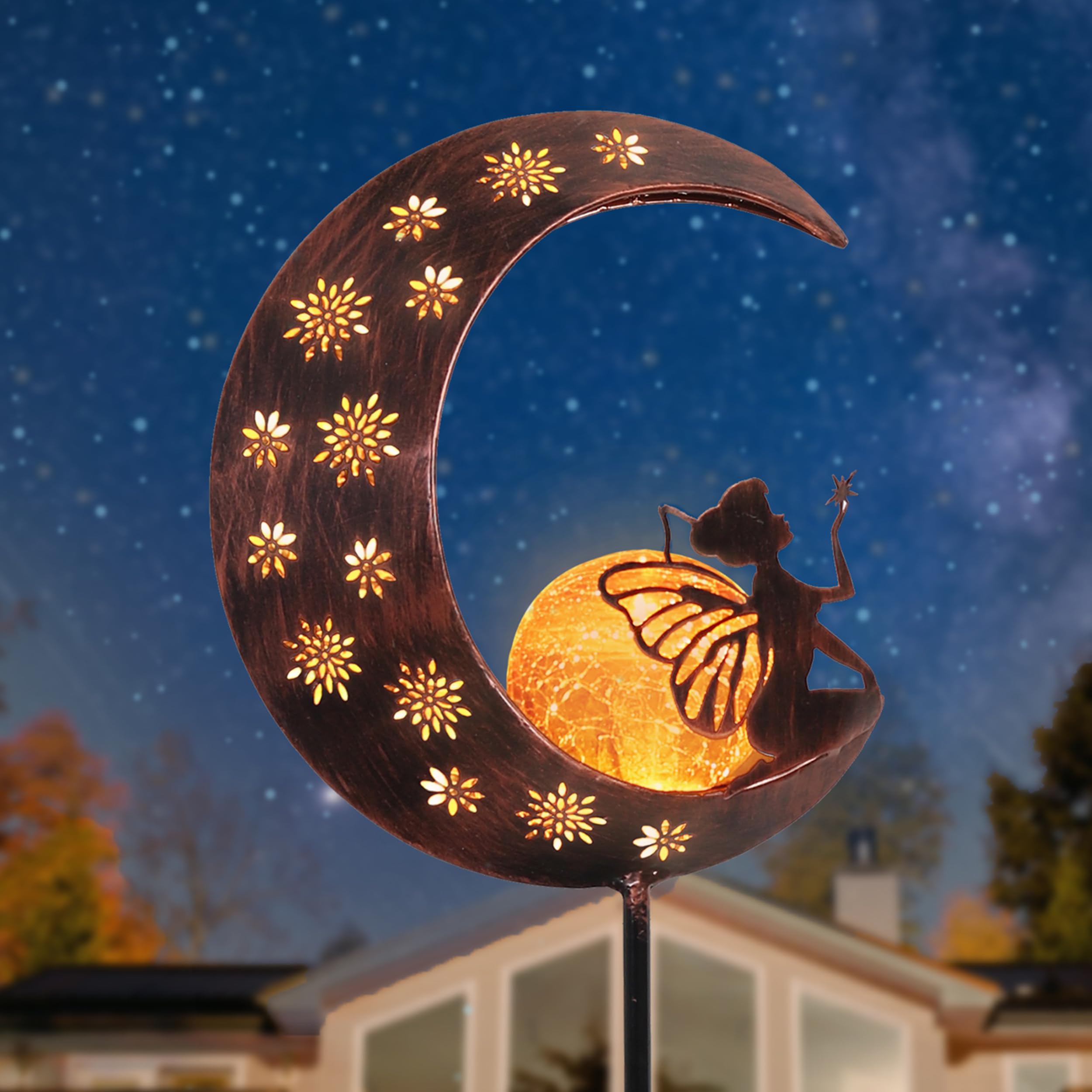 45% Off Moon Fairy Solar Garden Decor Light - Image 1
