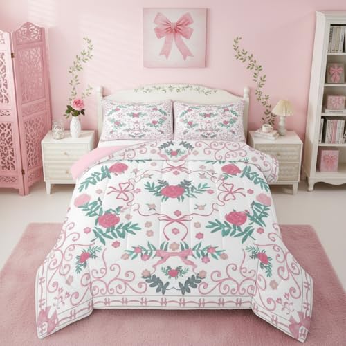 Save 70% on Erosebridal Pink Bow Full Comforter Set - Image 2