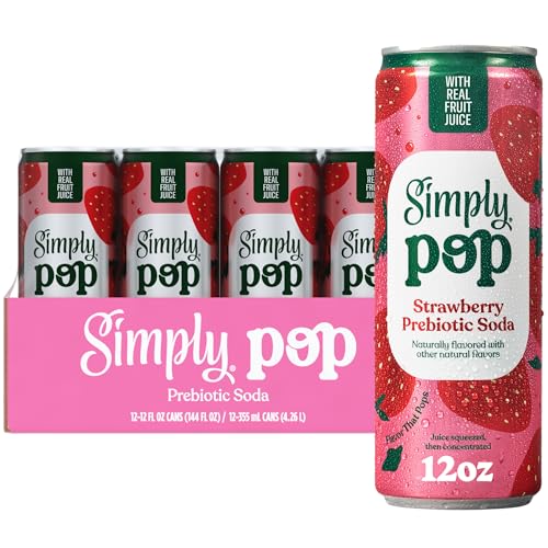 Simply POP Prebiotic Soda Strawberry, 12 Pack – Great Value - Image 2