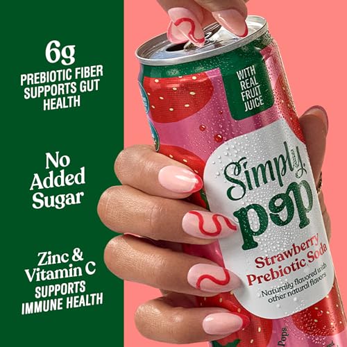 Simply POP Prebiotic Soda Strawberry, 12 Pack – Great Value - Image 3