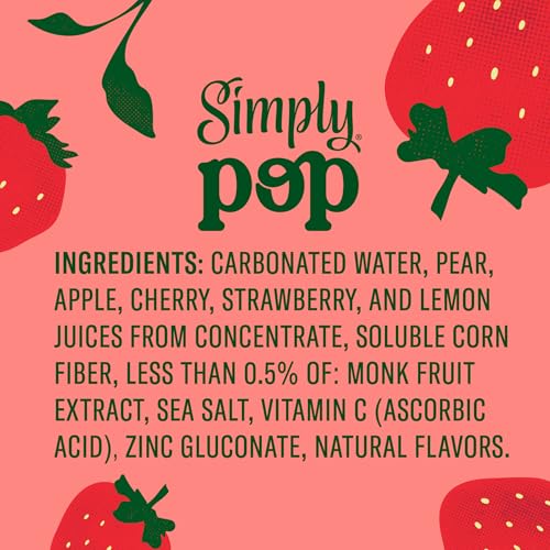 Simply POP Prebiotic Soda Strawberry, 12 Pack – Great Value - Image 7
