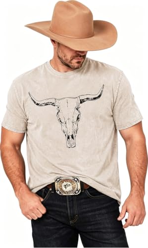Oversized Country Music Tee with Cow Skull Graphic at $17.99 - Image 2