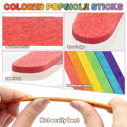 50% Off 400PCS Colored Wooden Sticks Kit with Glue Gun - Image 4