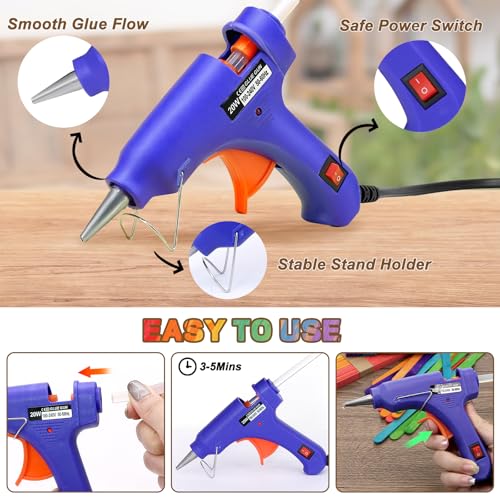 50% Off 400PCS Colored Wooden Sticks Kit with Glue Gun - Image 5