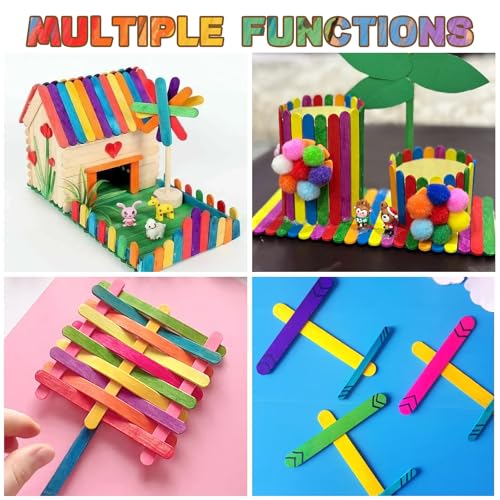 50% Off 400PCS Colored Wooden Sticks Kit with Glue Gun - Image 7