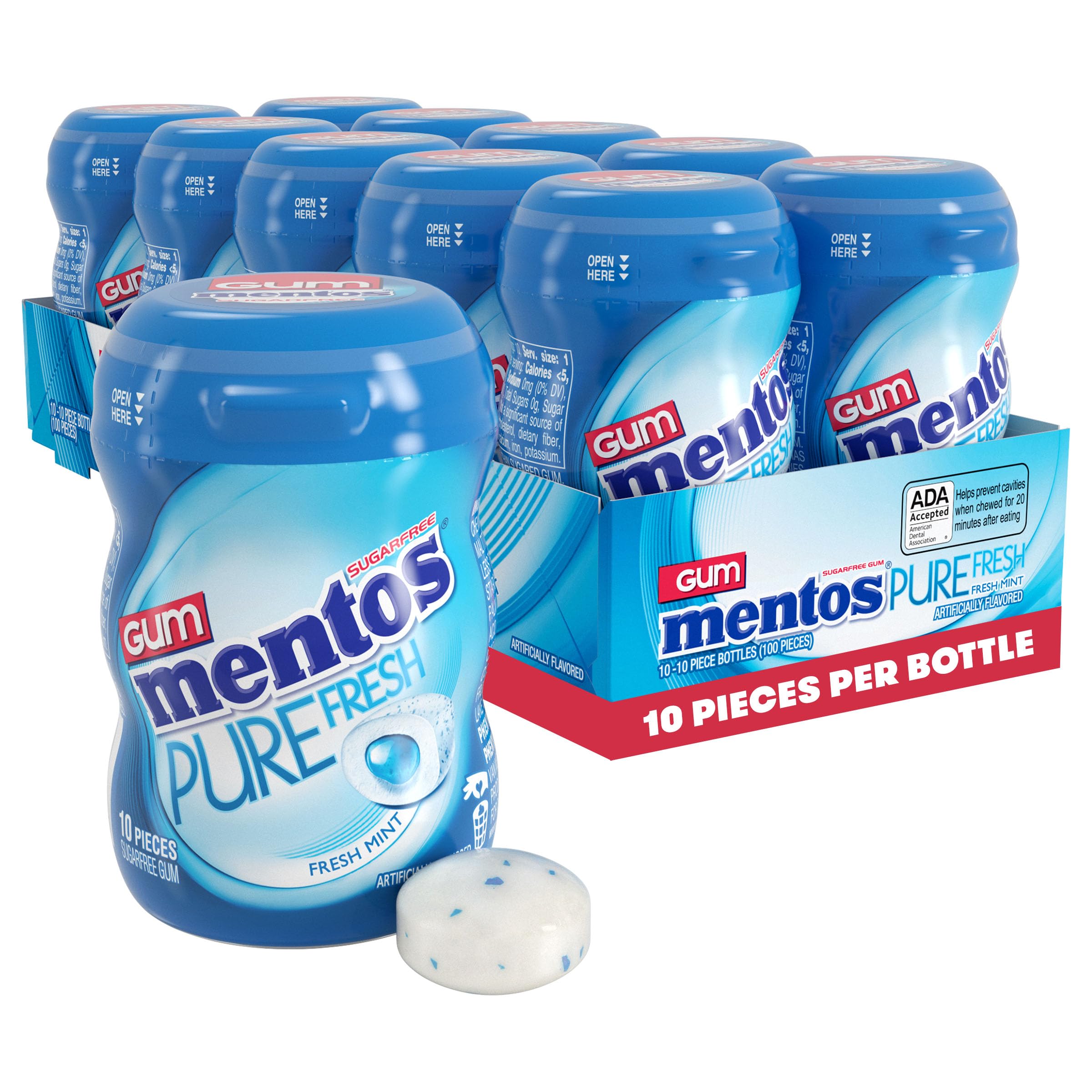 Mentos Pure Fresh Sugar-Free Gum, 10-Pack - Save 5%
