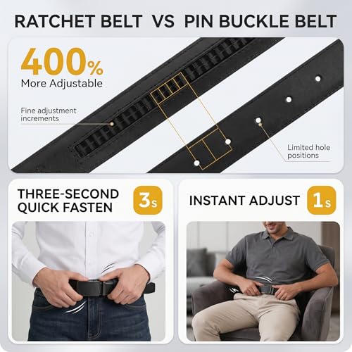 50% OFF Truyis 2-Pack Mens Ratchet Leather Belts - Image 3