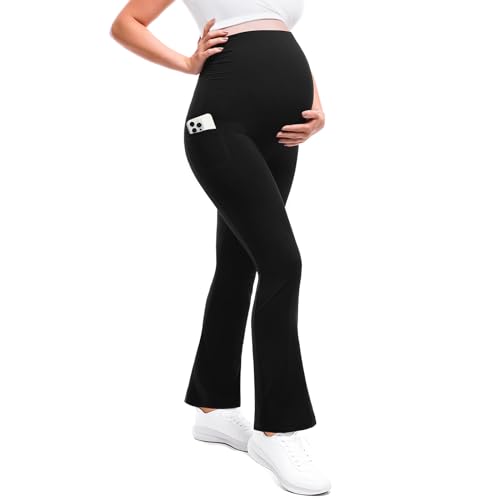 50% Off Leafigure Maternity Flare Leggings with Pockets - Image 2