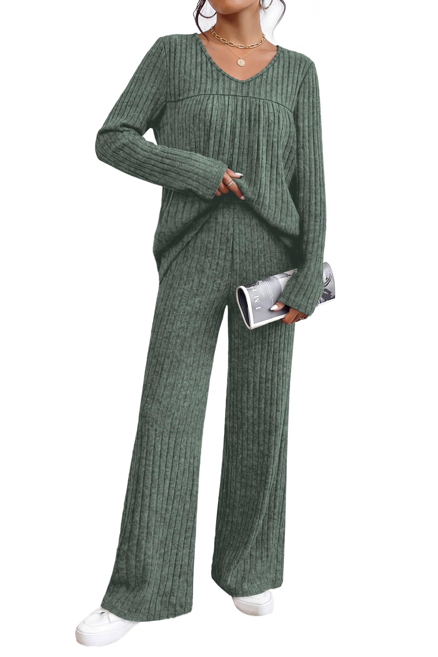 Save 63% on WIHOLL Women's 2 Piece Lounge Set - Image 1