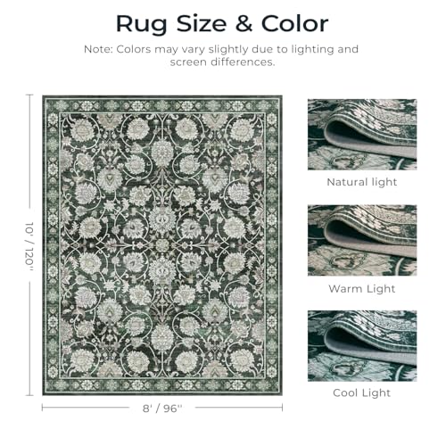 20% Off Floral 8x10 Washable Area Rug for Living Room - Image 3