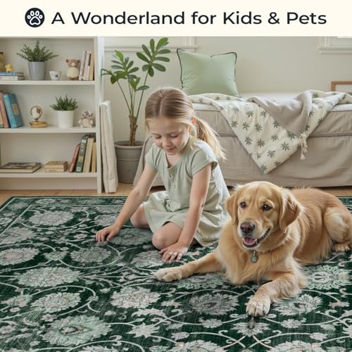 20% Off Floral 8x10 Washable Area Rug for Living Room - Image 4