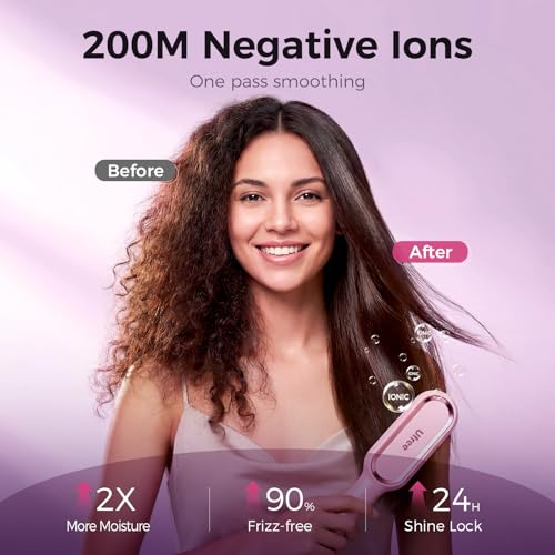 Ufree Hair Straightener Brush for Women, Pink - 50% Off + Code - Image 4