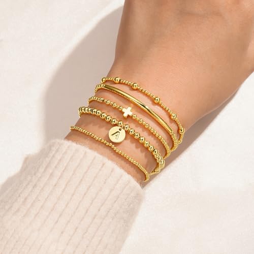 56% Off Turandoss Gold Cross Bead Bracelets for Women & Teens - Image 3