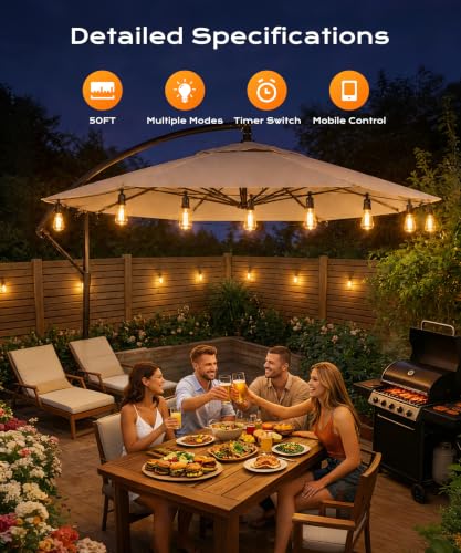 67% Off Ecoeve 50FT Smart Outdoor String Lights + Code - Image 3