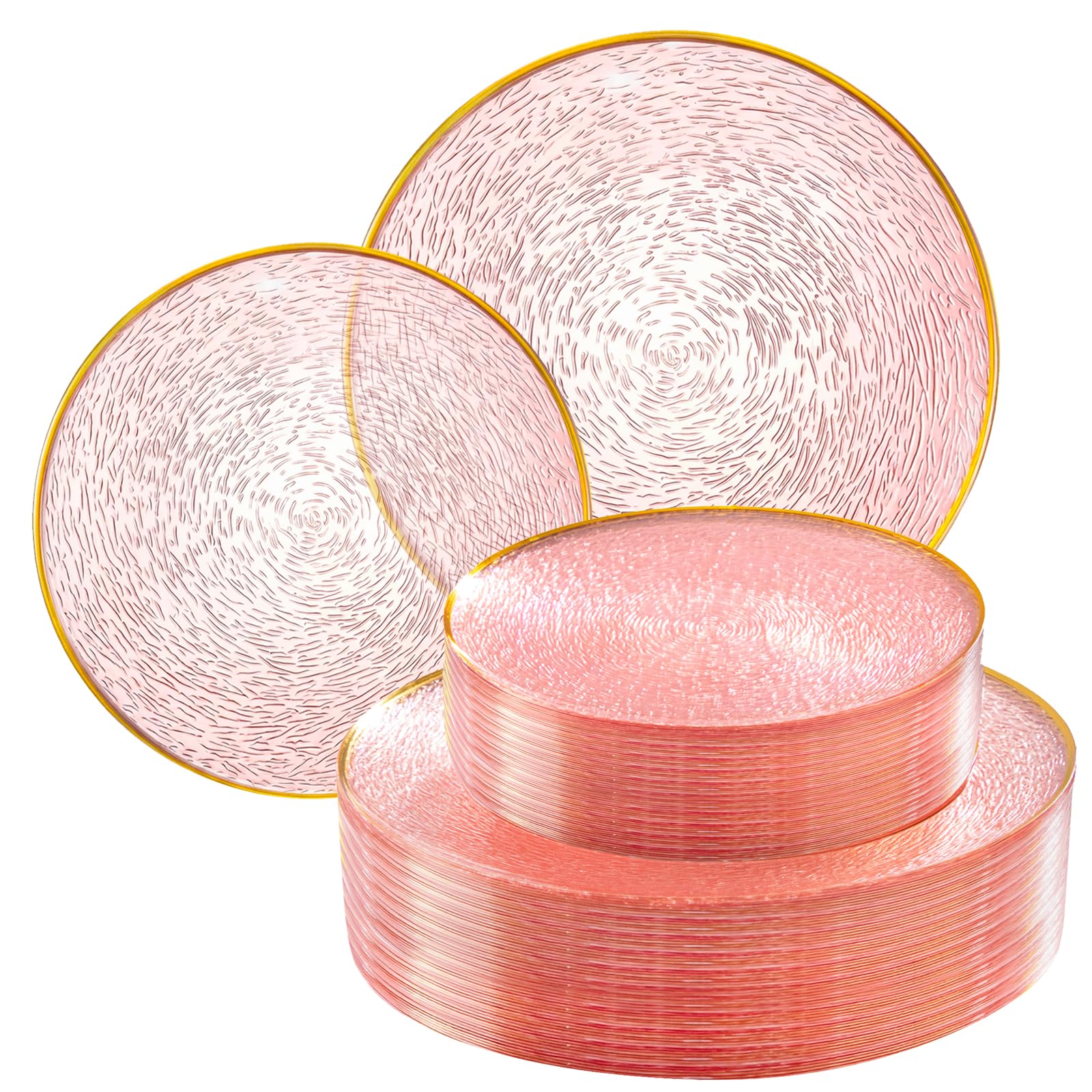 60Pc Pink Gold Party Plates Under $25 - Code YJPCIJ65