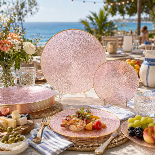 60Pc Pink Gold Party Plates Under $25 - Code YJPCIJ65 - Image 3
