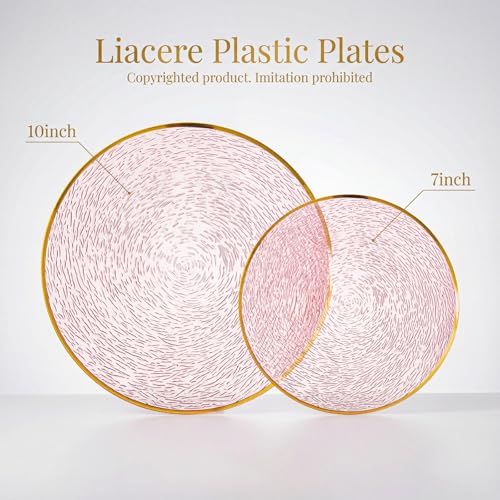 60Pc Pink Gold Party Plates Under $25 - Code YJPCIJ65 - Image 4