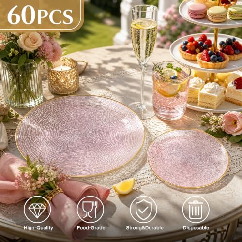 60Pc Pink Gold Party Plates Under $25 - Code YJPCIJ65 - Image 5
