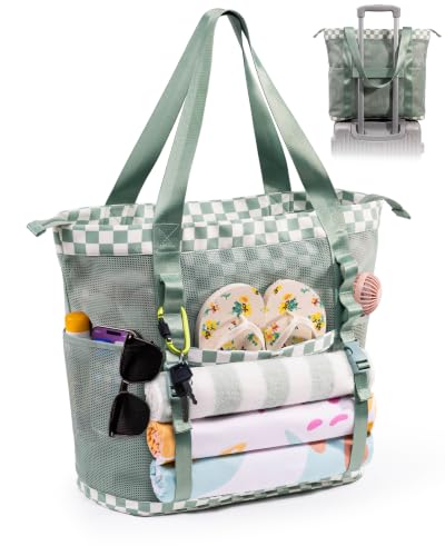 35L Mesh Beach Tote: Spacious & Organized for Women - Image 2
