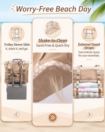 35L Mesh Beach Tote: Spacious & Organized for Women - Image 6