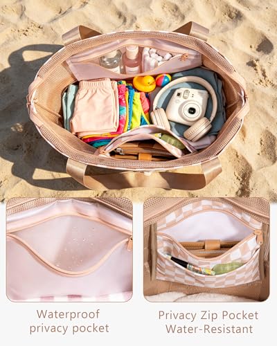 35L Mesh Beach Tote: Spacious & Organized for Women - Image 7