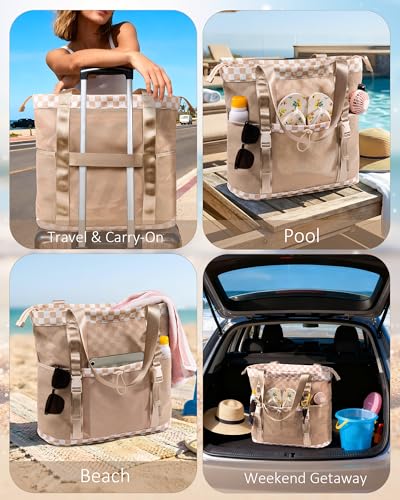 35L Mesh Beach Tote: Spacious & Organized for Women - Image 8