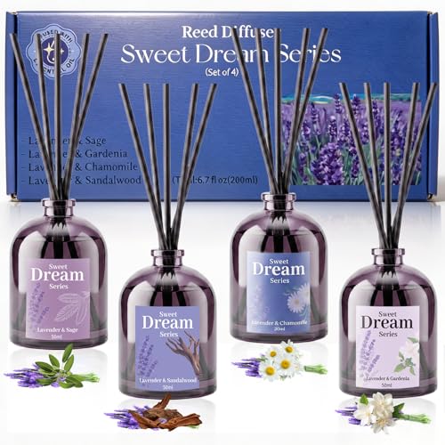 SCENTORINI Lavender Reed Diffuser Set - 4 Pack for Sleep & Relax - Image 2