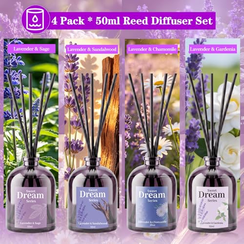 SCENTORINI Lavender Reed Diffuser Set - 4 Pack for Sleep & Relax - Image 3