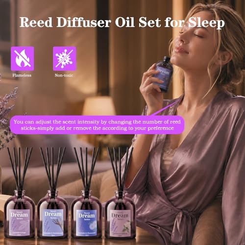 SCENTORINI Lavender Reed Diffuser Set - 4 Pack for Sleep & Relax - Image 4
