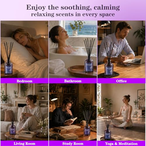 SCENTORINI Lavender Reed Diffuser Set - 4 Pack for Sleep & Relax - Image 6