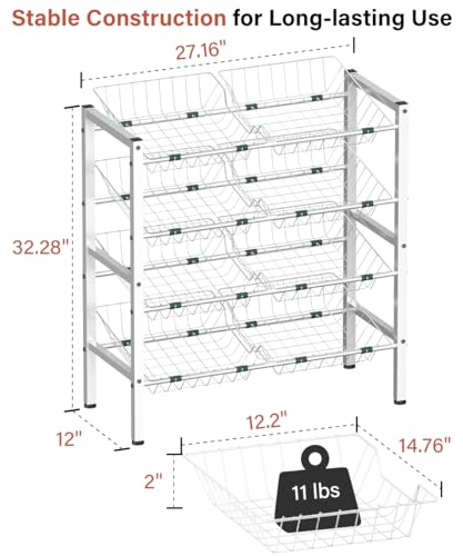 59% Off 4-Tier Kitchen Storage Rack with 8 Baskets - Image 3