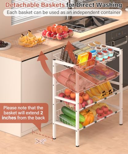 59% Off 4-Tier Kitchen Storage Rack with 8 Baskets - Image 4