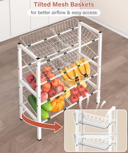 59% Off 4-Tier Kitchen Storage Rack with 8 Baskets - Image 6