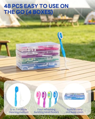 20% Off 48 Pack Mini Disposable Toothbrushes for Travel - Image 7